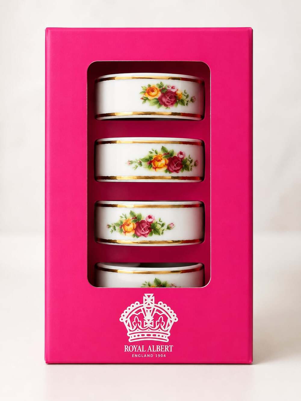 Royal Albert Old Country Roses Porcelain Napkin Rings, Set of 4